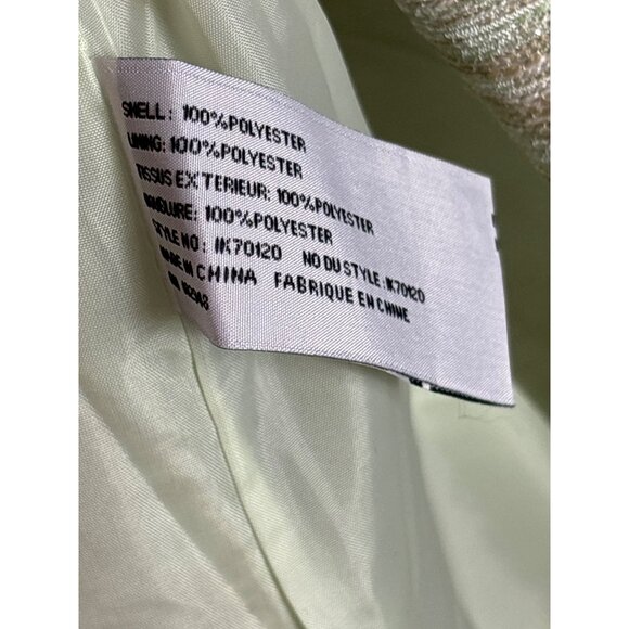 Y2K Tulle Womens XL Metallic Green Tan White Tweed Open Front Blazer Jacket New - Picture 4 of 5